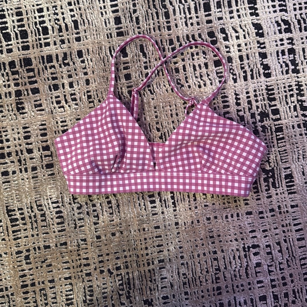 Alo Pink Gingham Bralette